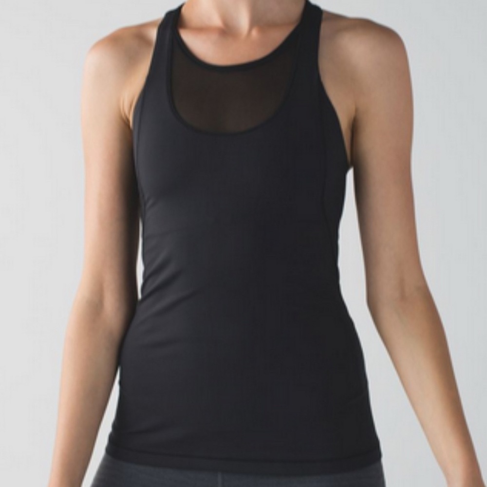 Lululemon Mesh With Me Black Tank